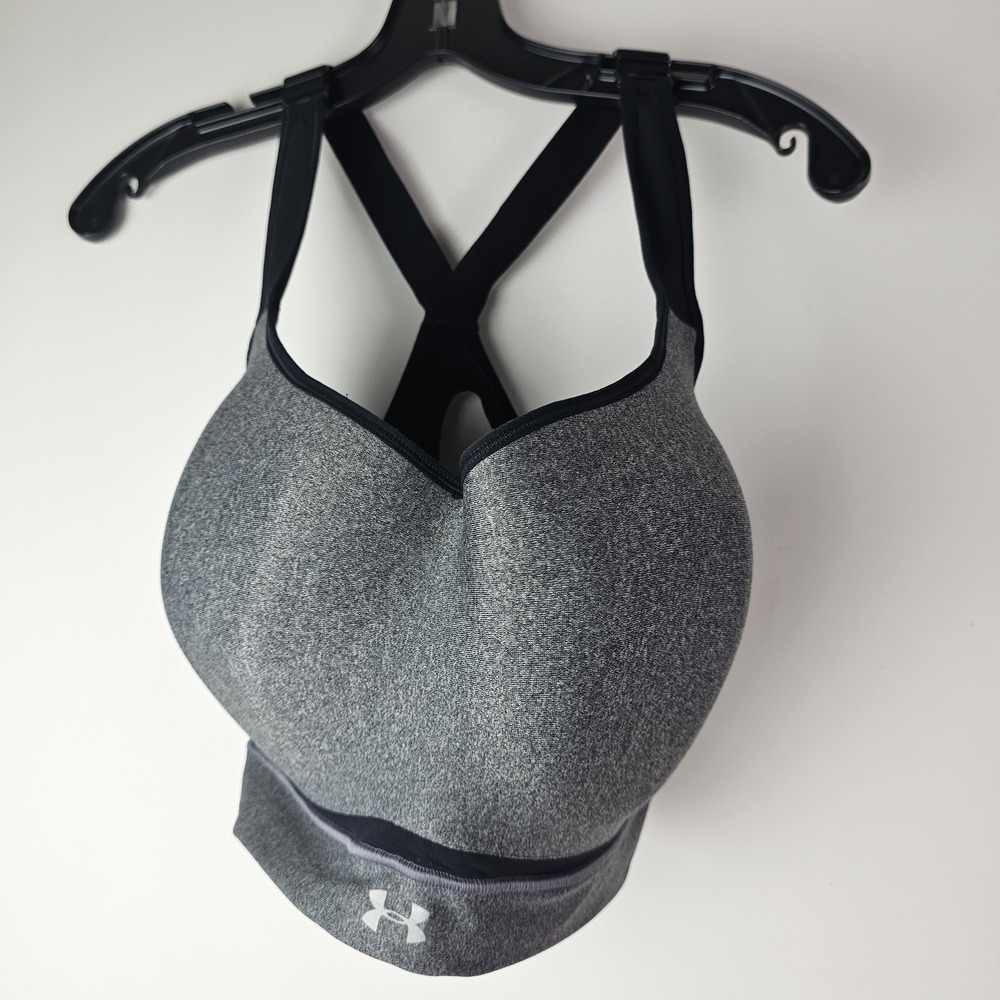 Under Armour Womens 38DD Black Firm Support Sports Bra Gym Active Workout